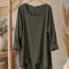 Longsleeve Shirt Mikki Vintage Look, Armygroen.
