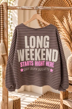 Sweat Lina "Long Weekend" Streep, Taupe/Bruin.