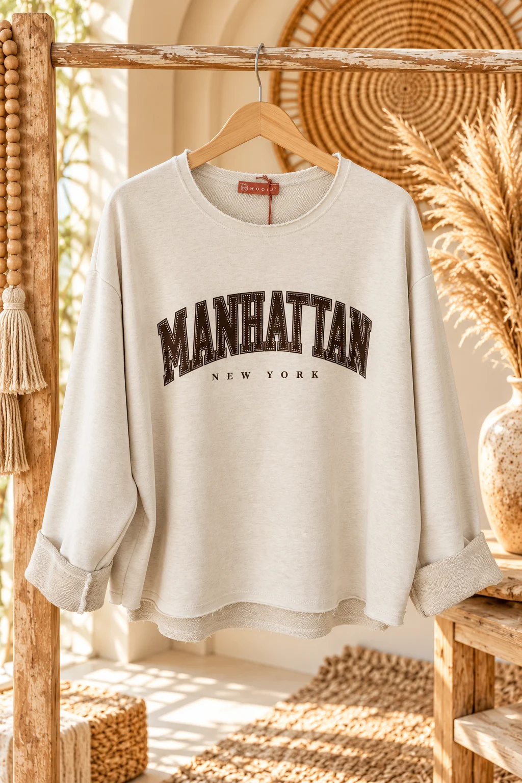 Sweater Malou Manhattan, Licht Zand.