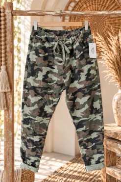 Camo Jogpant Camilla, Army/Bruin/Grijs.