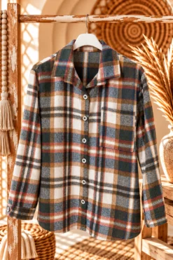 Houthakkers Blouse Hanna Ruit, Blauw tinten.