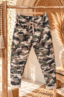 Camo Jogpant Camilla, Desert/Taupe/Army.