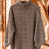 Trui Selina met Halve Col, Taupe.