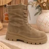 Bikerboots Dani Echt Suede, Taupe