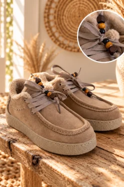 Boho Teddy Loafers Lola met Kraal accenten.