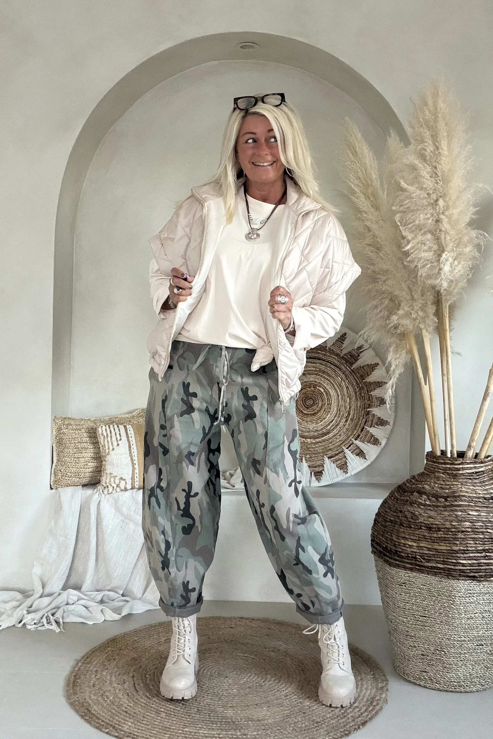 Barrel/Ballon broek Eva met Camo Print en aantrek koord - Afbeelding 7
