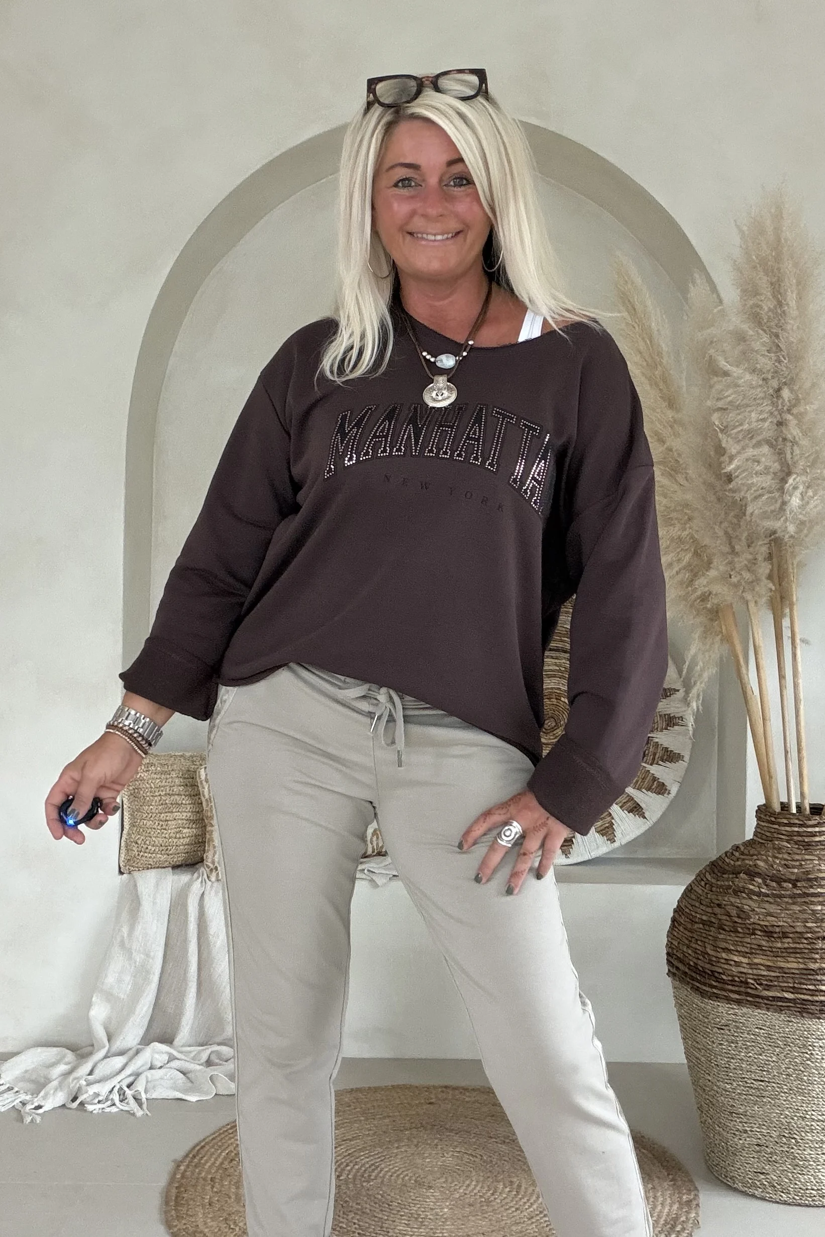 Sweater Malou Manhattan, Donker Bruin. - Afbeelding 10