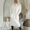 Trui Jurk Jentle met opstaande kraag, Zandbeige.