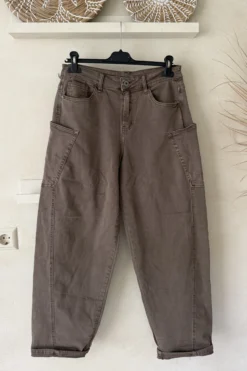 Barrel Broek Bianca, Taupe Bruin.
