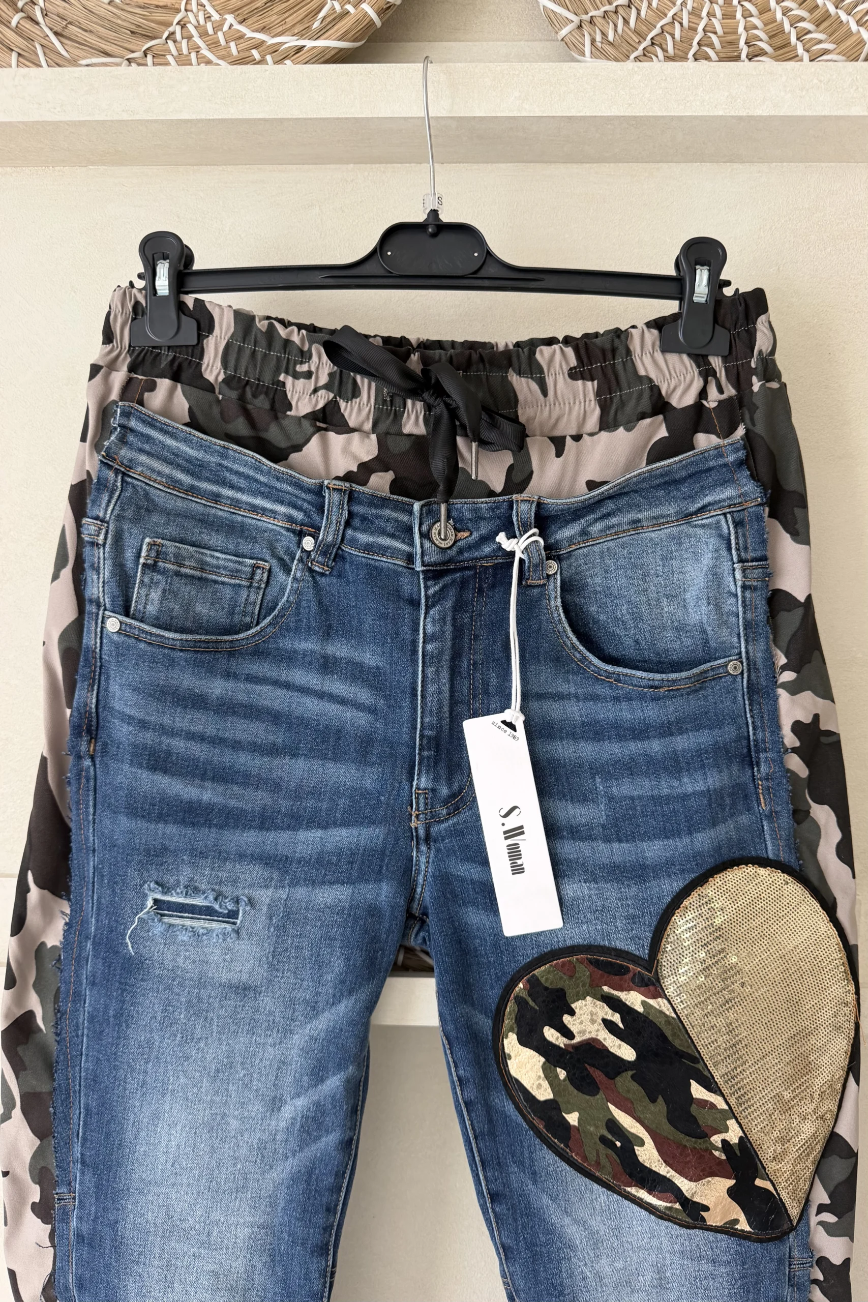 S.Woman "Double" Jeans Carly Camo met Hart, Mid blauw. - Afbeelding 2