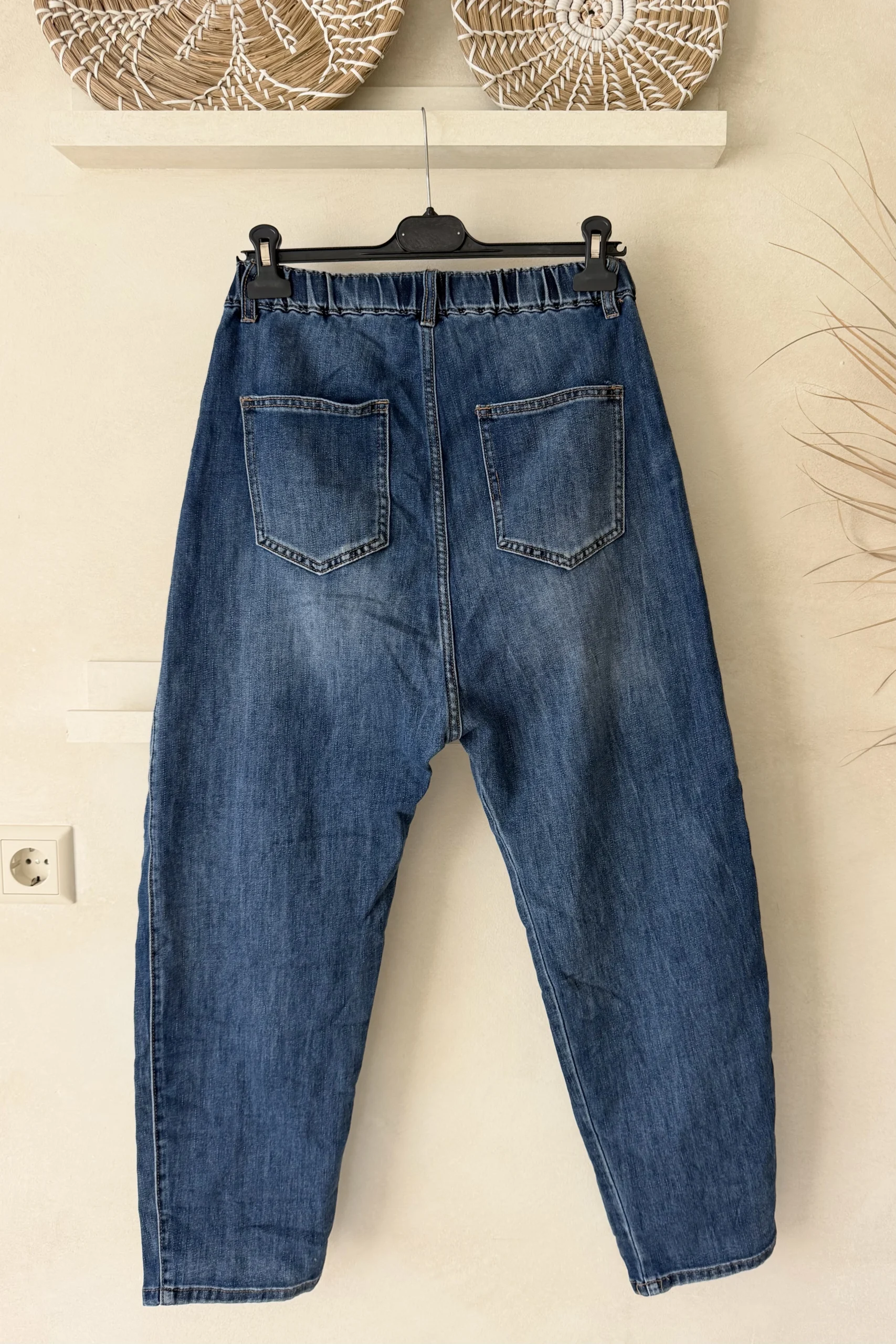 S.Woman Baggy Jeans Nola met Knopen, Mid Blauw. - Afbeelding 4