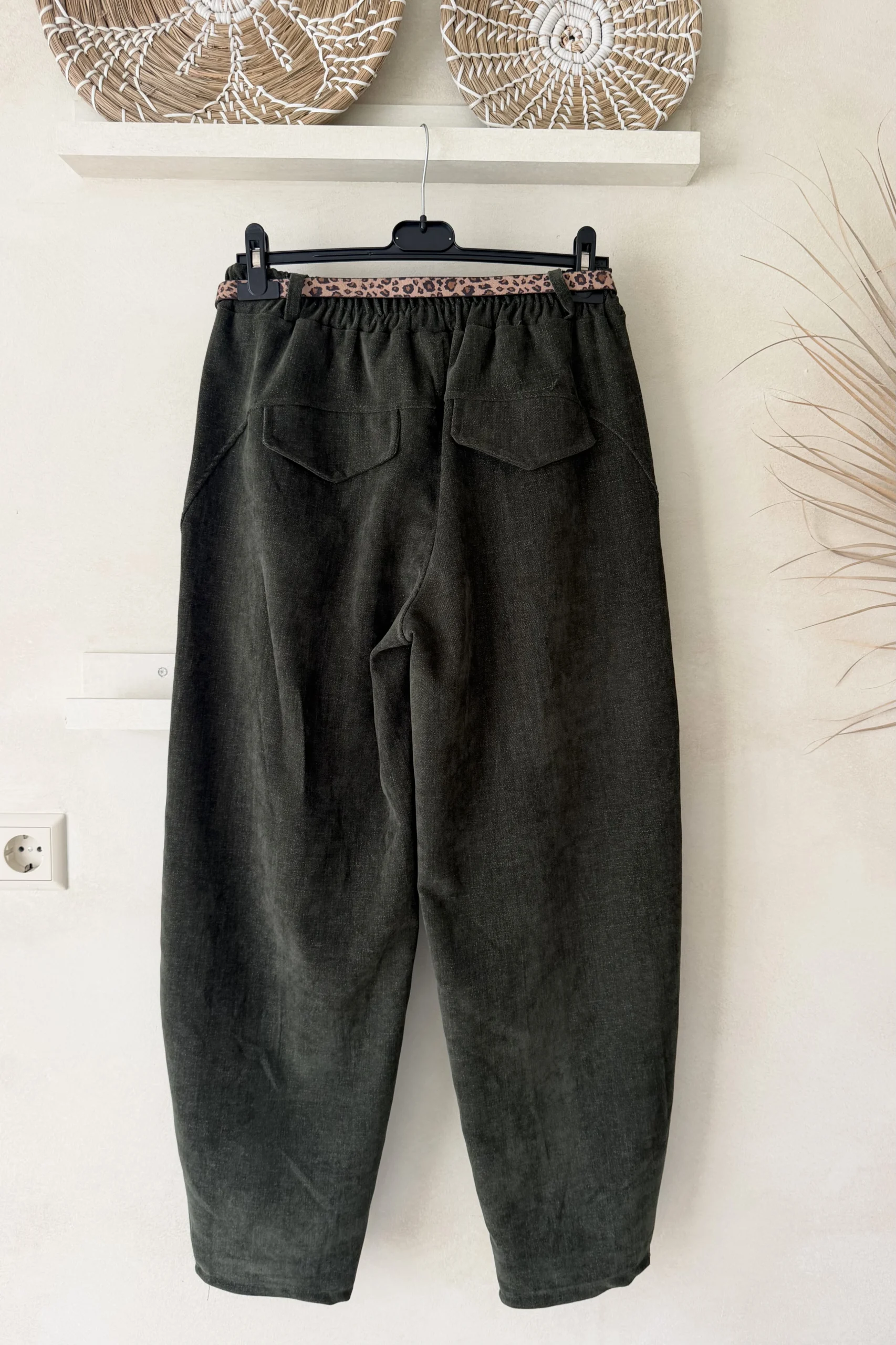 Barrel/ Ballon broek Betty Velvet, Donker Groen. - Afbeelding 4
