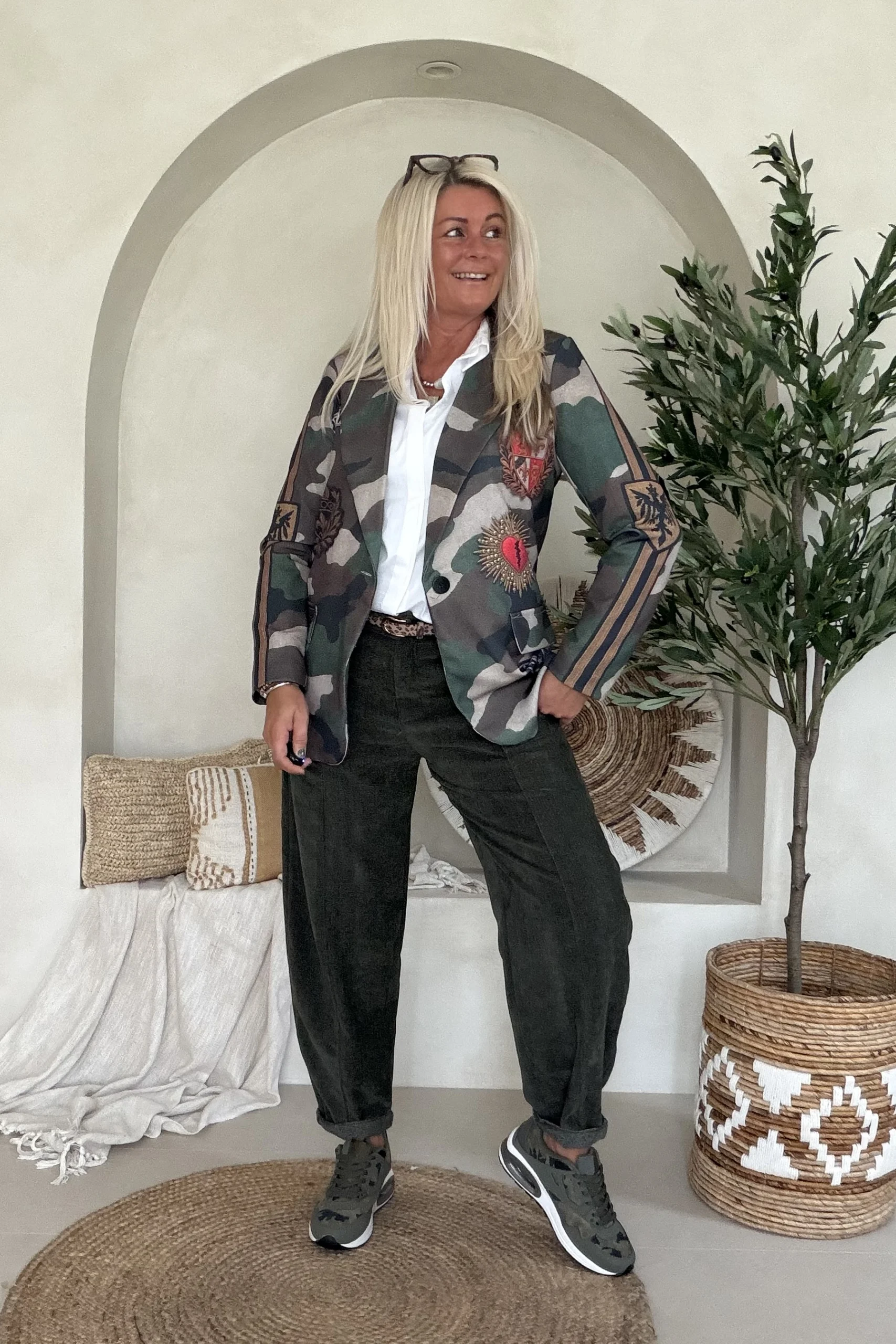 Barrel/ Ballon broek Betty Velvet, Donker Groen. - Afbeelding 19