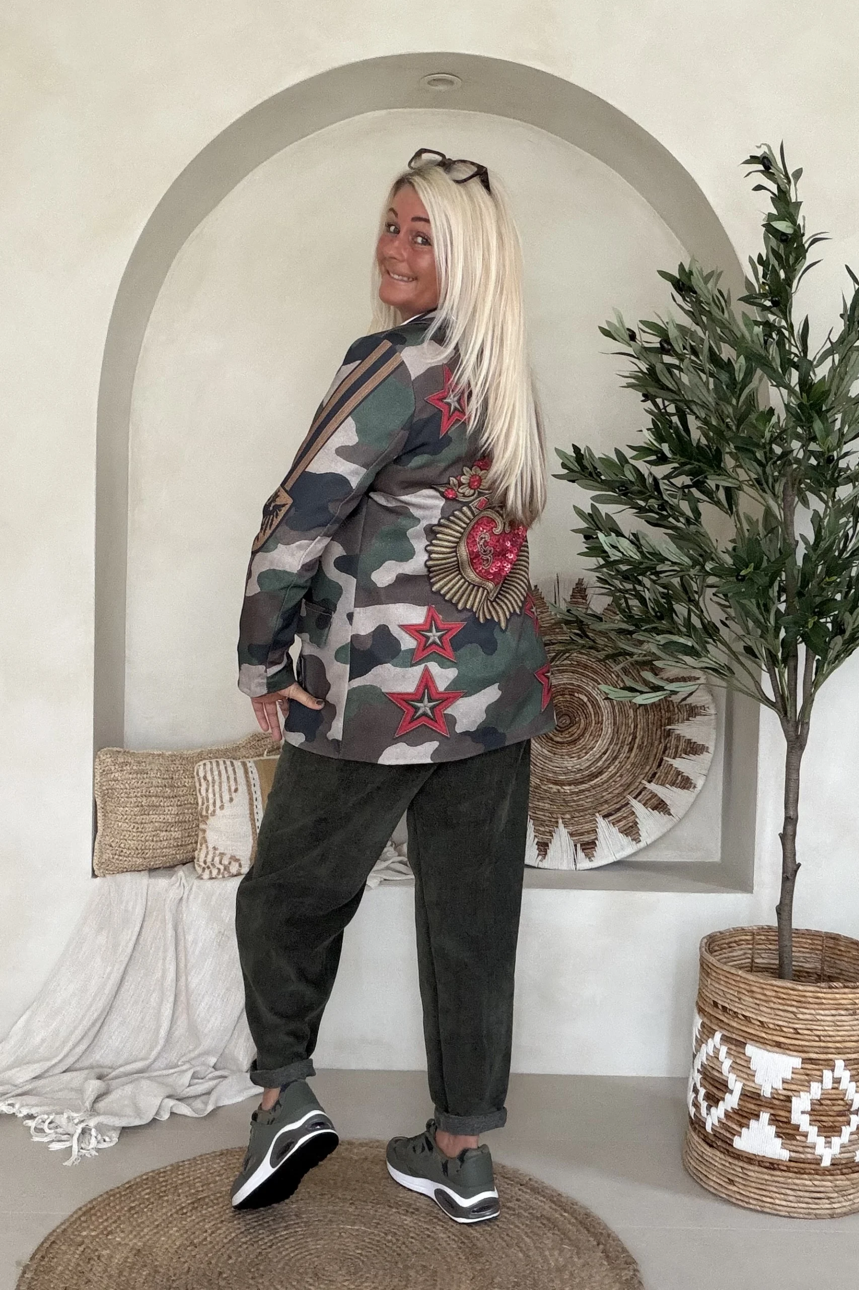 Barrel/ Ballon broek Betty Velvet, Donker Groen. - Afbeelding 16