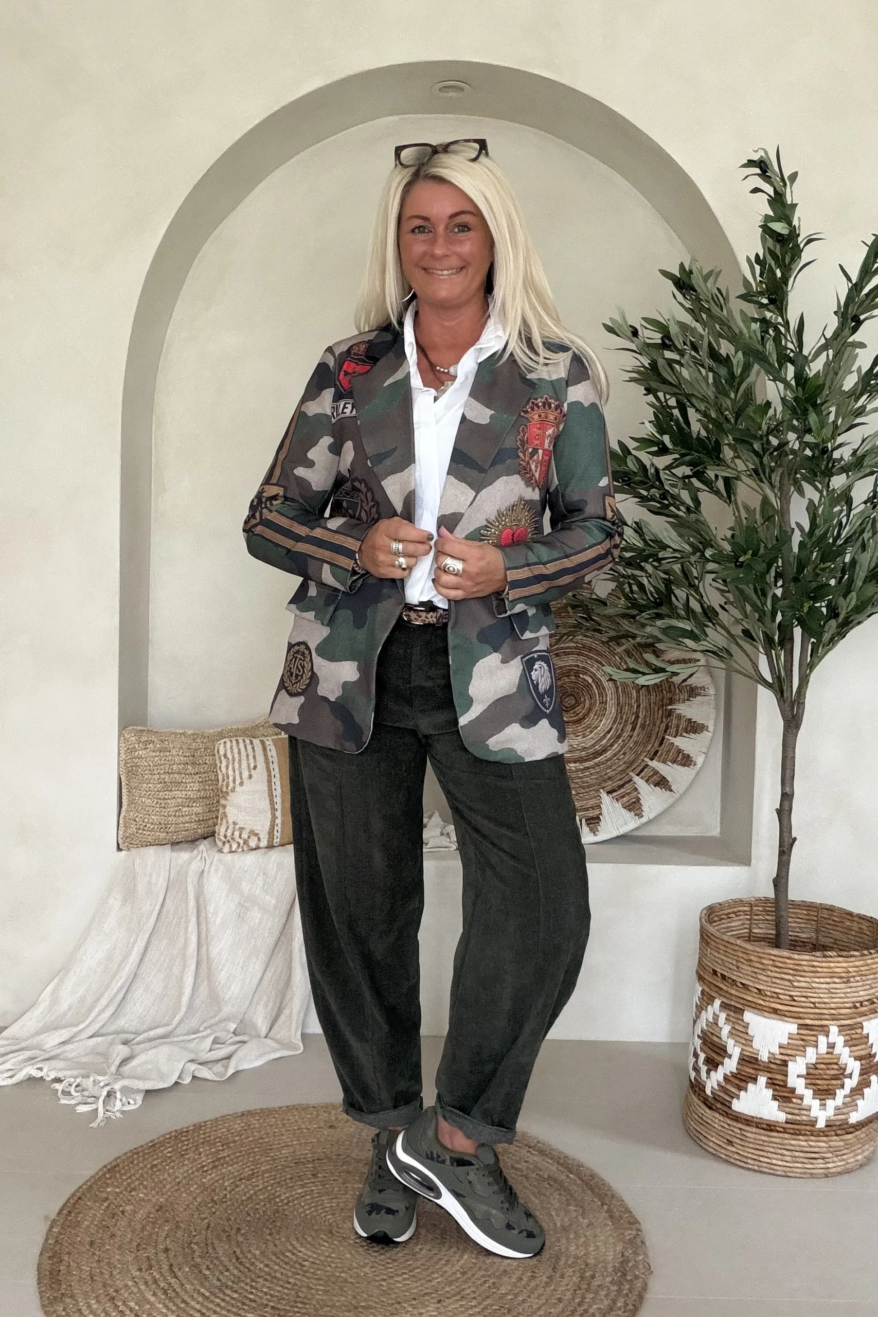 Barrel/ Ballon broek Betty Velvet, Donker Groen. - Afbeelding 14