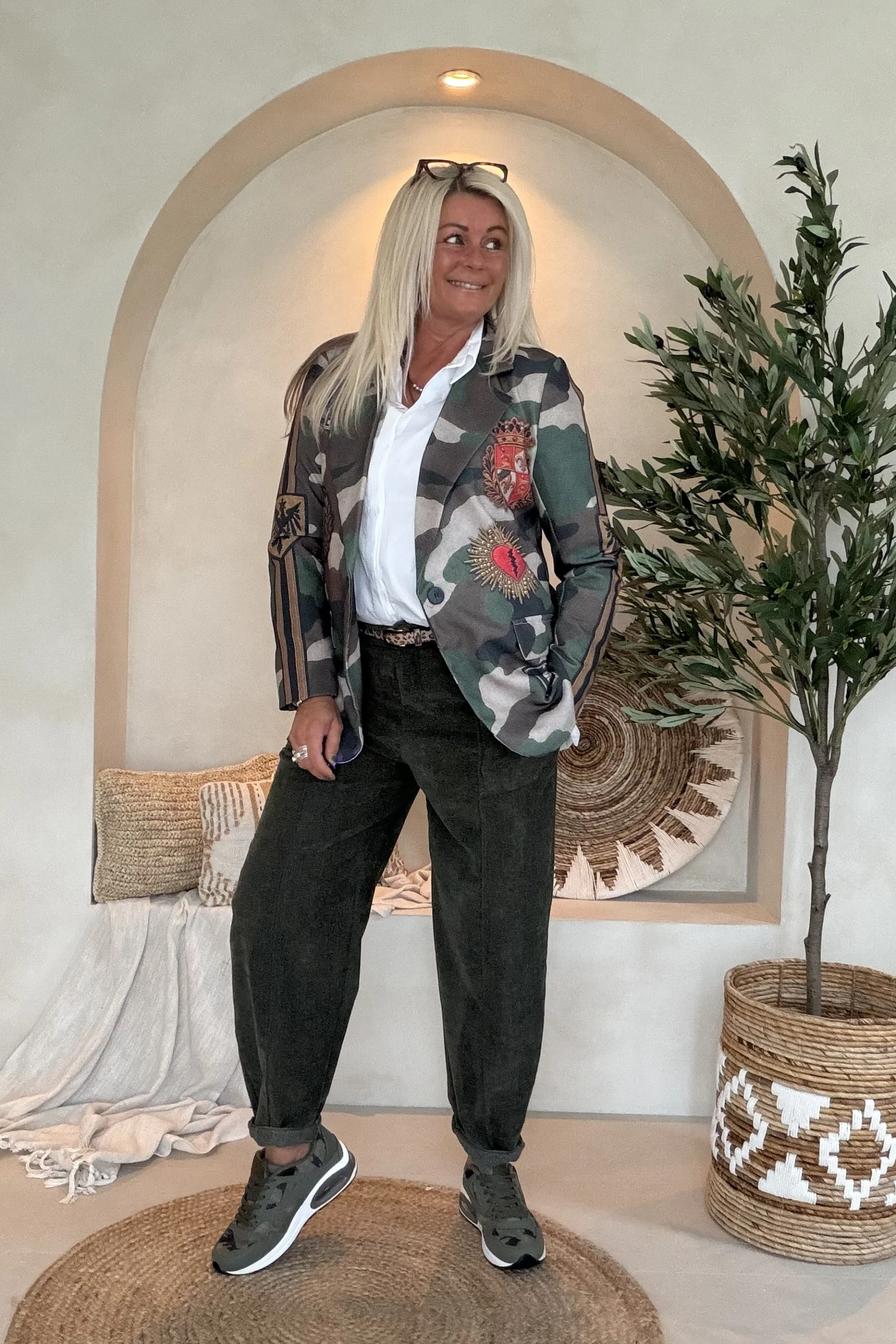 Barrel/ Ballon broek Betty Velvet, Donker Groen. - Afbeelding 11