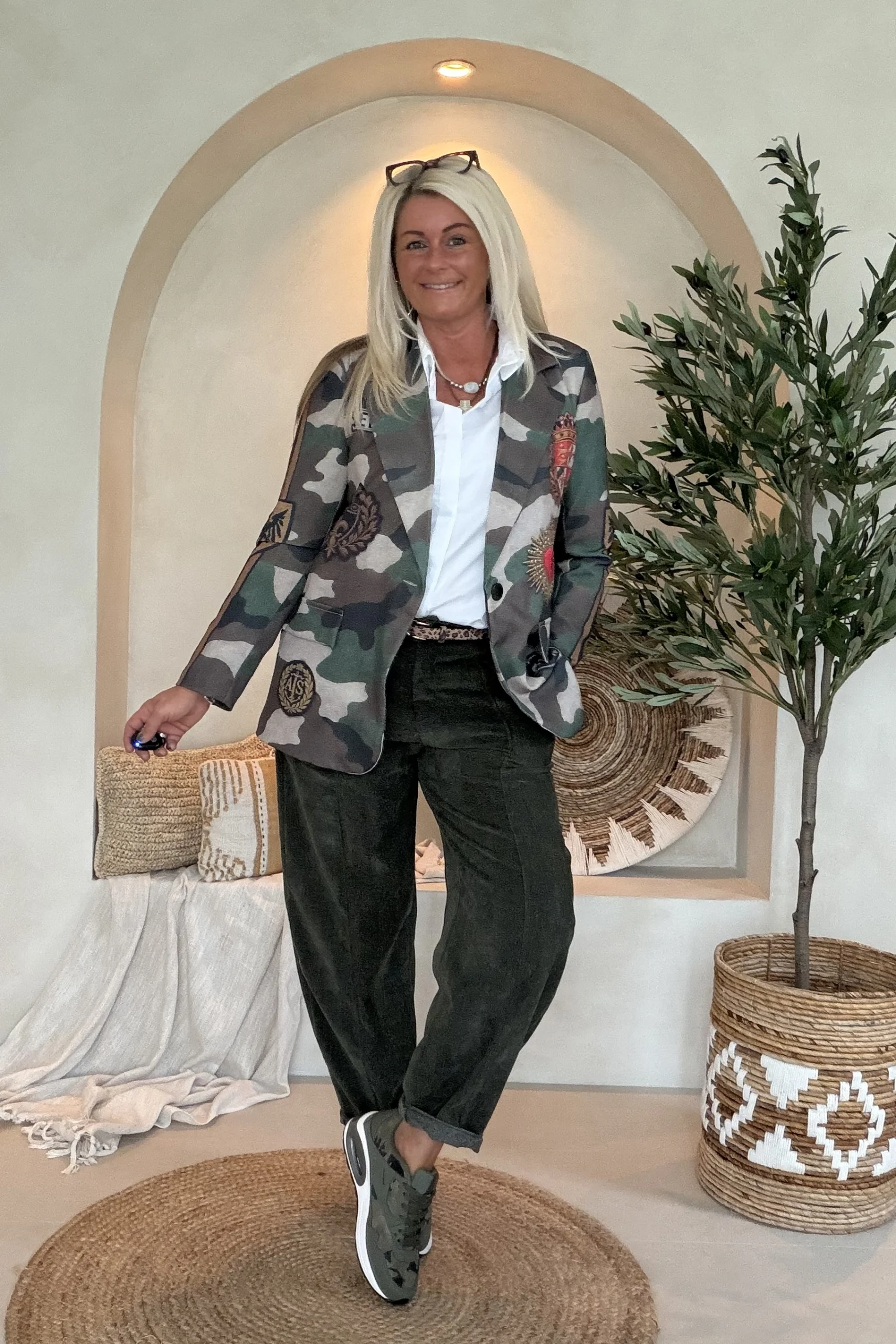 Barrel/ Ballon broek Betty Velvet, Donker Groen. - Afbeelding 10