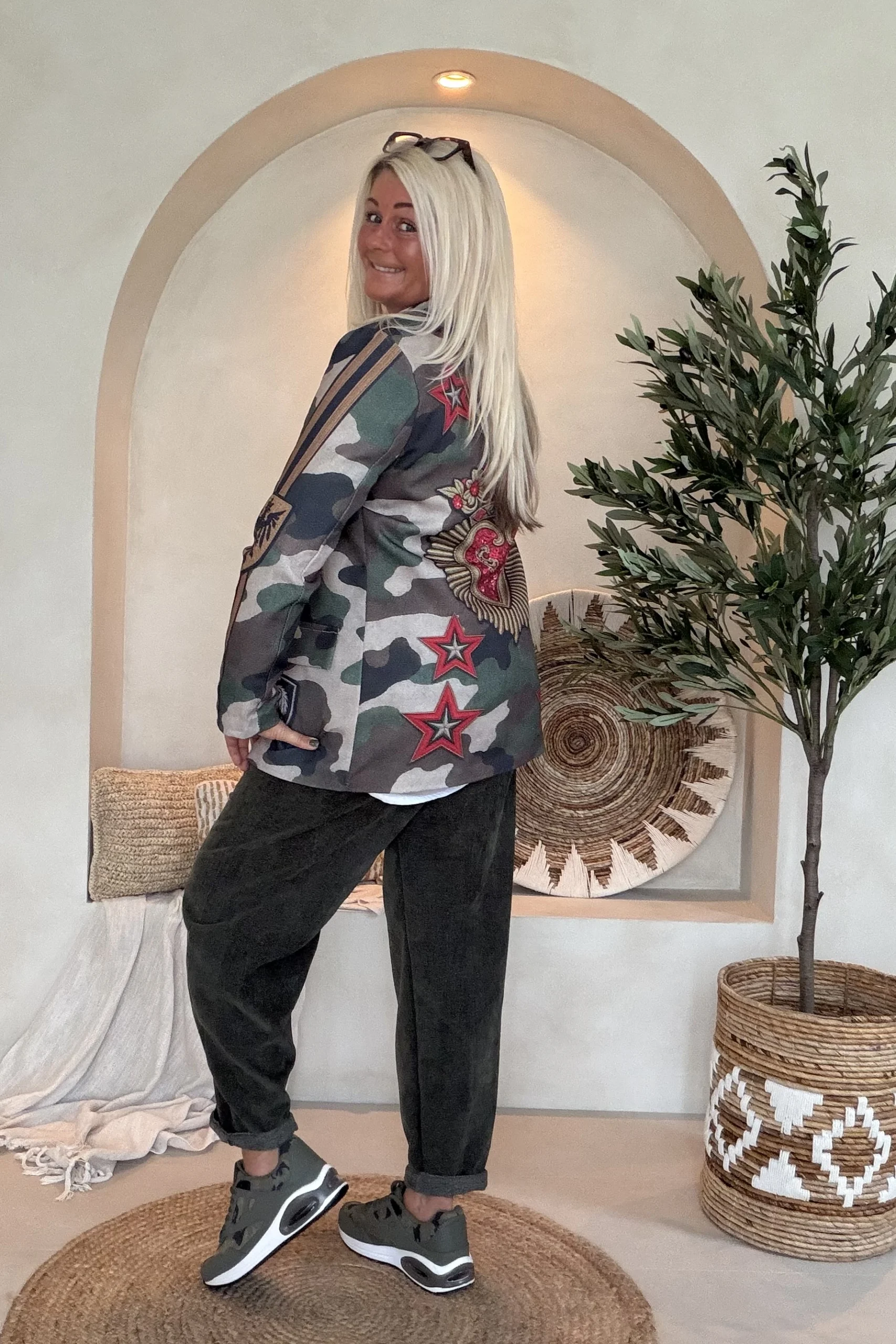 Barrel/ Ballon broek Betty Velvet, Donker Groen. - Afbeelding 9