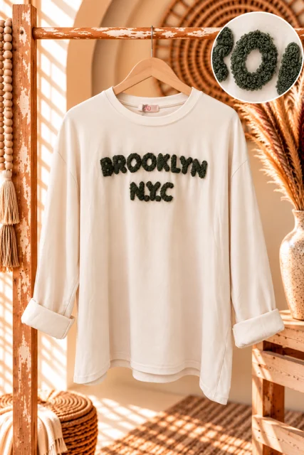 Oversized Tricot shirt Mara Brooklyn, Beige.