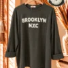 Oversized Tricot shirt Mara Brooklyn, Donker Groen.