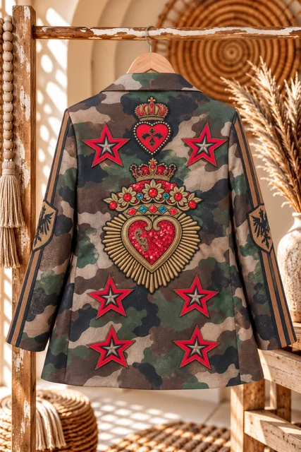 Colbert Coco camo met Harten en Sterren, Army groen. - Afbeelding 4