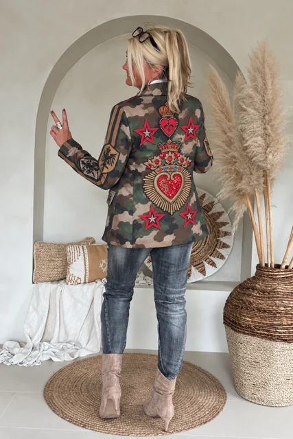 Colbert Coco camo met Harten en Sterren, Army groen. - Afbeelding 2