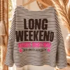 Sweat Lina "Long Weekend" Streep, Ecru/Bruin.