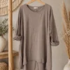 Longsleeve Shirt Mikki Vintage Look, Taupe.
