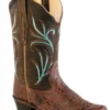 B 18010 E Dames boots bruin met turquoise
