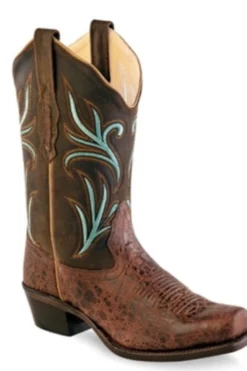 B 18010 E Dames boots bruin met turquoise